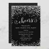 Diamond Glitzer Look Silvester Party Einladung (Vorne/Hinten)
