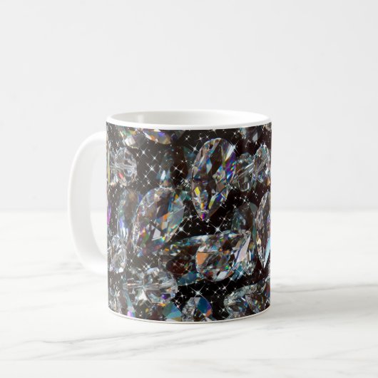 Diamond Glitzer Sparkle Elegant Kaffeetasse (Vorderseite Links)