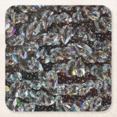 Diamond Glitzer Sparkle Elegant Rechteckiger Pappuntersetzer (Vorderseite)
