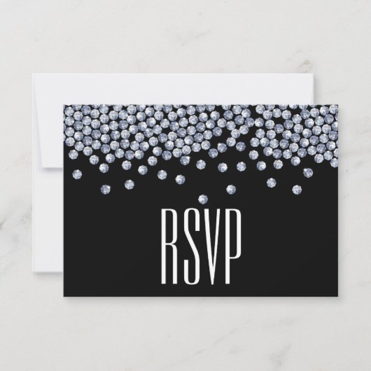 Diamond Glitzer Typografy Wedding RSVP (Vorderseite)