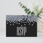 Diamond Glitzer Typografy Wedding RSVP (Stehend Vorderseite)