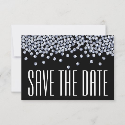 Diamond Glitzer Wedding Save the Date Announunatio Einladung (Vorderseite)