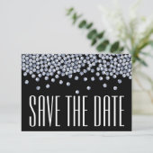 Diamond Glitzer Wedding Save the Date Announunatio Einladung (Stehend Vorderseite)
