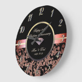 Diamond Glitzer Wirbel 50th Wedding Anniversary Große Wanduhr (Winkel)