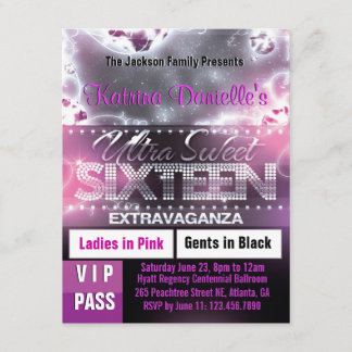 Diamond Glow 16 . Geburtstag VIP Pass Einladung [R