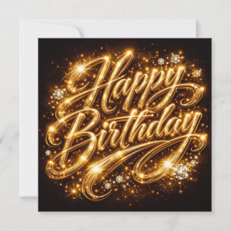 Diamond Glow Geburtstag — 3D GoldenFolded Einladun Einladung