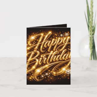 Diamond Glow Geburtstag — 3D GoldenGefaltete Einla Einladung