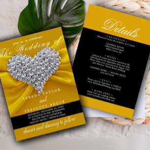 Diamond gold Elegante Kalligraphie Schöne Hochzeit Einladung