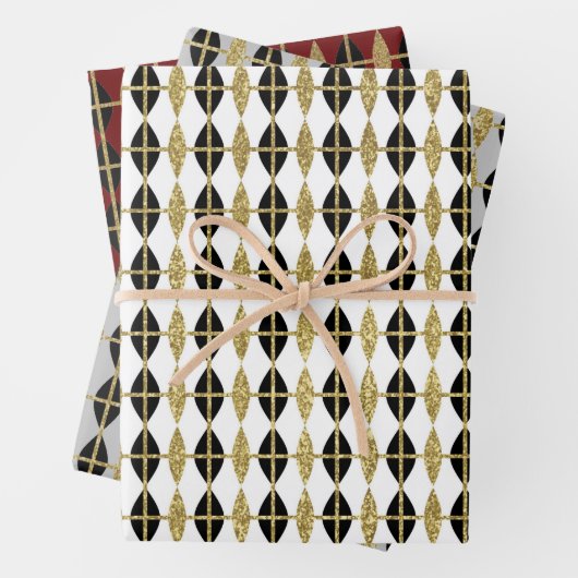Diamond & Gold Grid Trio II Geschenkpapier Set (Beispiel)