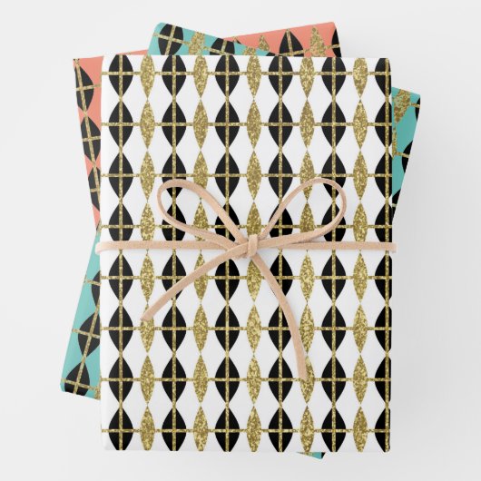 Diamond & Gold Grid Trio III Geschenkpapier Set (Beispiel)