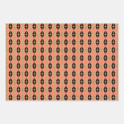 Diamond & Gold Grid Trio III Geschenkpapier Set (Vorderseite 3)