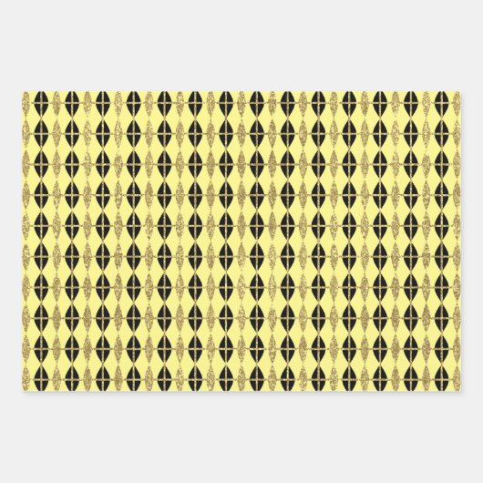 Diamond & Gold Grid Trio IV Geschenkpapier Set (Vorderseite 2)