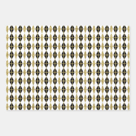 Diamond & Gold Grid Trio IV Geschenkpapier Set