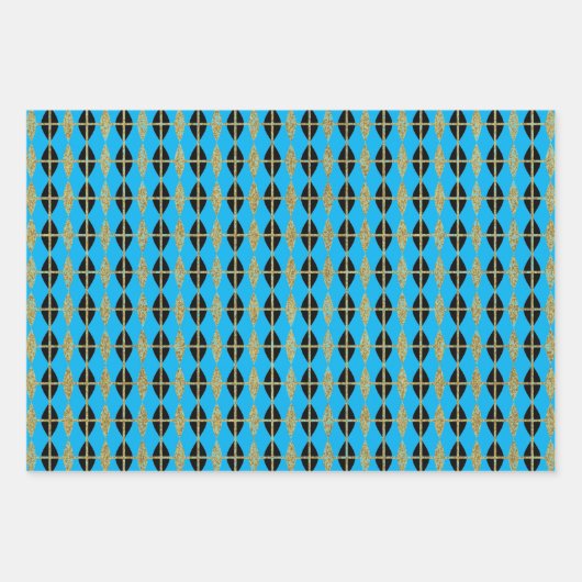 Diamond & Gold Grid Trio IV Geschenkpapier Set (Vorderseite 3)