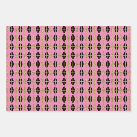 Diamond & Gold Grid Trio V Geschenkpapier Set (Vorderseite 2)