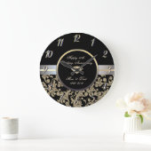 Diamond Gold Swirls 50th Wedding Anniversary Große Wanduhr (Zuhause)