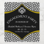 Diamond Gold Wedding Verlobung Weinetikett (Einzelnes Label)