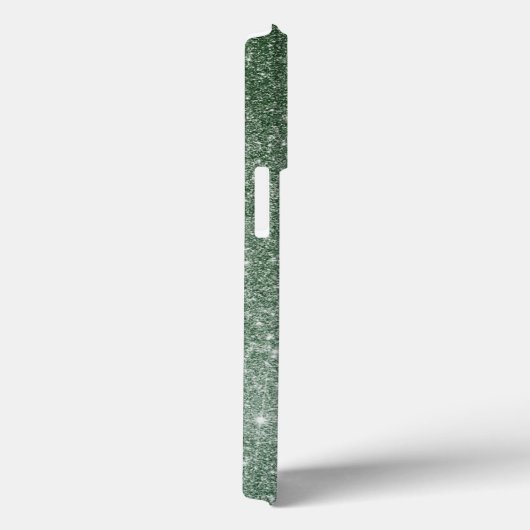 Diamond Green Glitzer Calligraphy Monogram Name Case-Mate iPhone Hülle (Rückseite / Rechts)