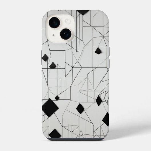 Diamond Grid Line Art iPhone Hülle (Rückseite)