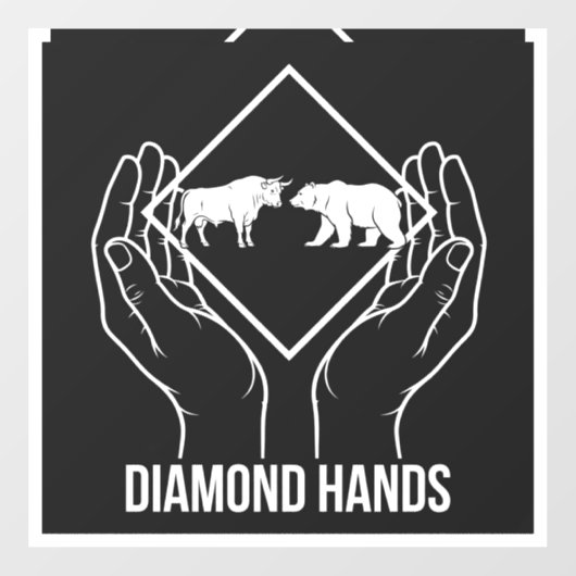 Diamond Hands — Fensteraufkleber (Blatt)