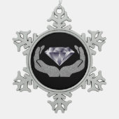 Diamond Hands Snowflake Tischtennis Weihnachtsschm Schneeflocken Zinn-Ornament (Vorderseite)