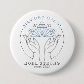 Diamond Hands Stock & Crypto Trader Funny Button (Vorderseite)