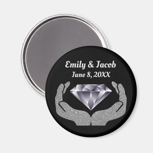 Diamond Hands Wedding Magnet (Vorderseite/Rückseite)