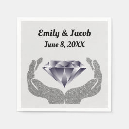 Diamond Hands Wedding Paper Napkin Serviette