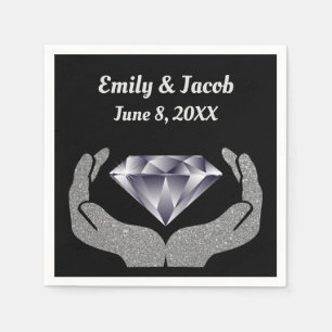 Diamond Hands Wedding Paper Napkin Serviette