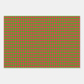 Diamond Harlequin 3 Waagen Red Green Geschenkpapier Set (Vorderseite)