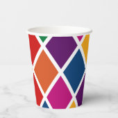 Diamond Harlequin Muster Große Papier-Cup Pappbecher (Rückseite)