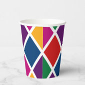 Diamond Harlequin Muster Große Papier-Cup Pappbecher (Rechts)