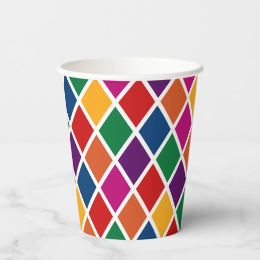 Diamond Harlequin Muster Small Paper Cup Pappbecher (Rückseite)