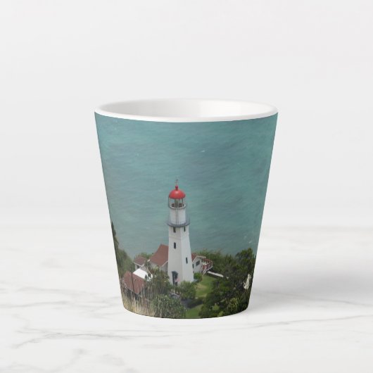 Diamond Head Lighthouse auf einer Latte-Tasse Milchtasse (Vorderseite)