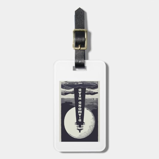 Diamond Head Lighthouse Hawaii Moon Gepäckanhänger (Vorderseite vertikal)