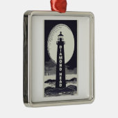 Diamond Head Lighthouse Hawaii Moon Ornament Aus Metall (Rechts)