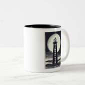 Diamond Head Lighthouse Hawaii Moon Zweifarbige Tasse (VorderseiteRechts)