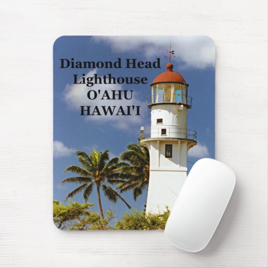 Diamond Head Lighthouse, O'ahu, Hawai'i Mousepad (Mit Mouse)