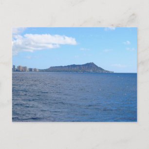 Diamond Head und Waikiki-Skyline vom Pazifik aus Postkarte