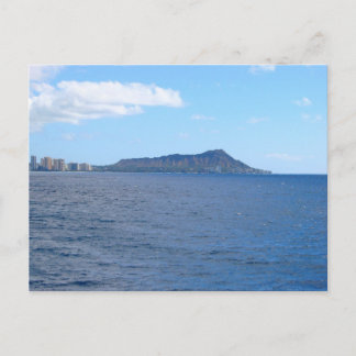 Diamond Head und Waikiki-Skyline vom Pazifik aus Postkarte