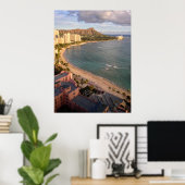 Diamond Head, Waikiki Beach, Hawaii Poster (Heimbüro)