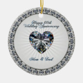 Diamond Heart 60. Hochzeitsszenarium Keramik Ornament (Vorne)