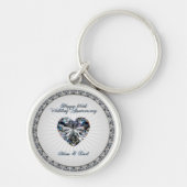 Diamond Heart 60. Wedding Anniversary Key Chain Schlüsselanhänger (Vorne)