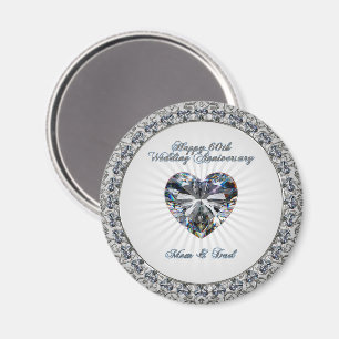 Diamond Heart 60. Wedding Anniversary Magnet