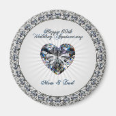 Diamond Heart 60. Wedding Anniversary Magnet (Vorne)