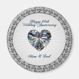 Diamond Heart 60. Wedding Anniversary Magnet