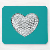 Diamond Heart - aquamarines bg Mousepad (Vorne)