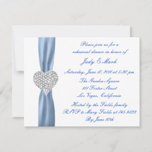 Diamond Heart Blue Probe Dinner Einladung