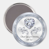 Diamond Heart, Cheap Bridal Shower Favors in BULK Magnet (Vorderseite/Rückseite)