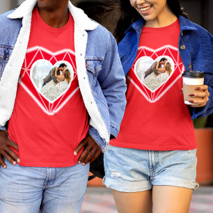 Diamond Heart Couple Foto Red Valentine's Day T-Shirt